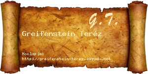 Greifenstein Teréz névjegykártya